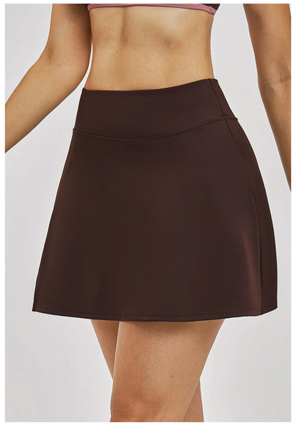 Outdoor Sports Yoga Skirt  Yoga Quick Drying A-line Skirt Women's Badminton Tennis Skirt Summer Cool and Anti Glare Lined Shorts