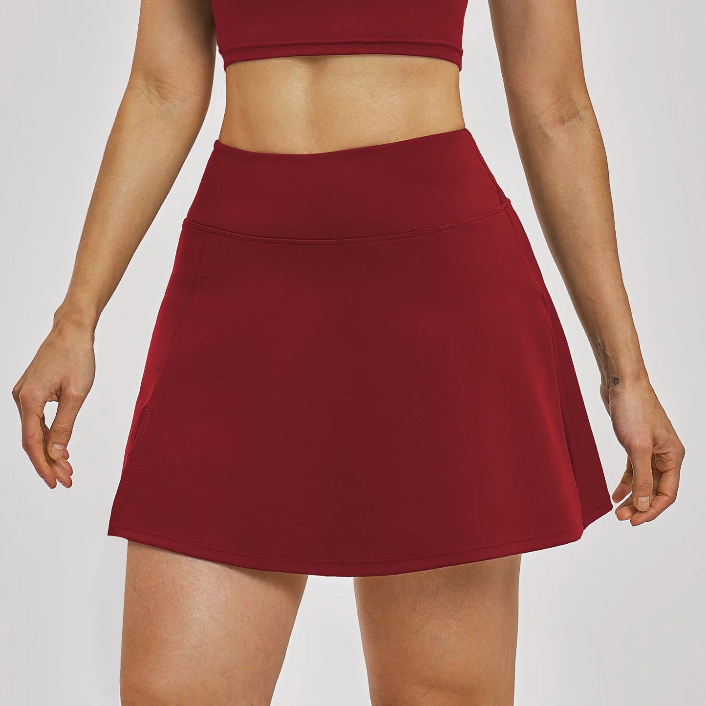 Outdoor Sports Yoga Skirt  Yoga Quick Drying A-line Skirt Women's Badminton Tennis Skirt Summer Cool and Anti Glare Lined Shorts