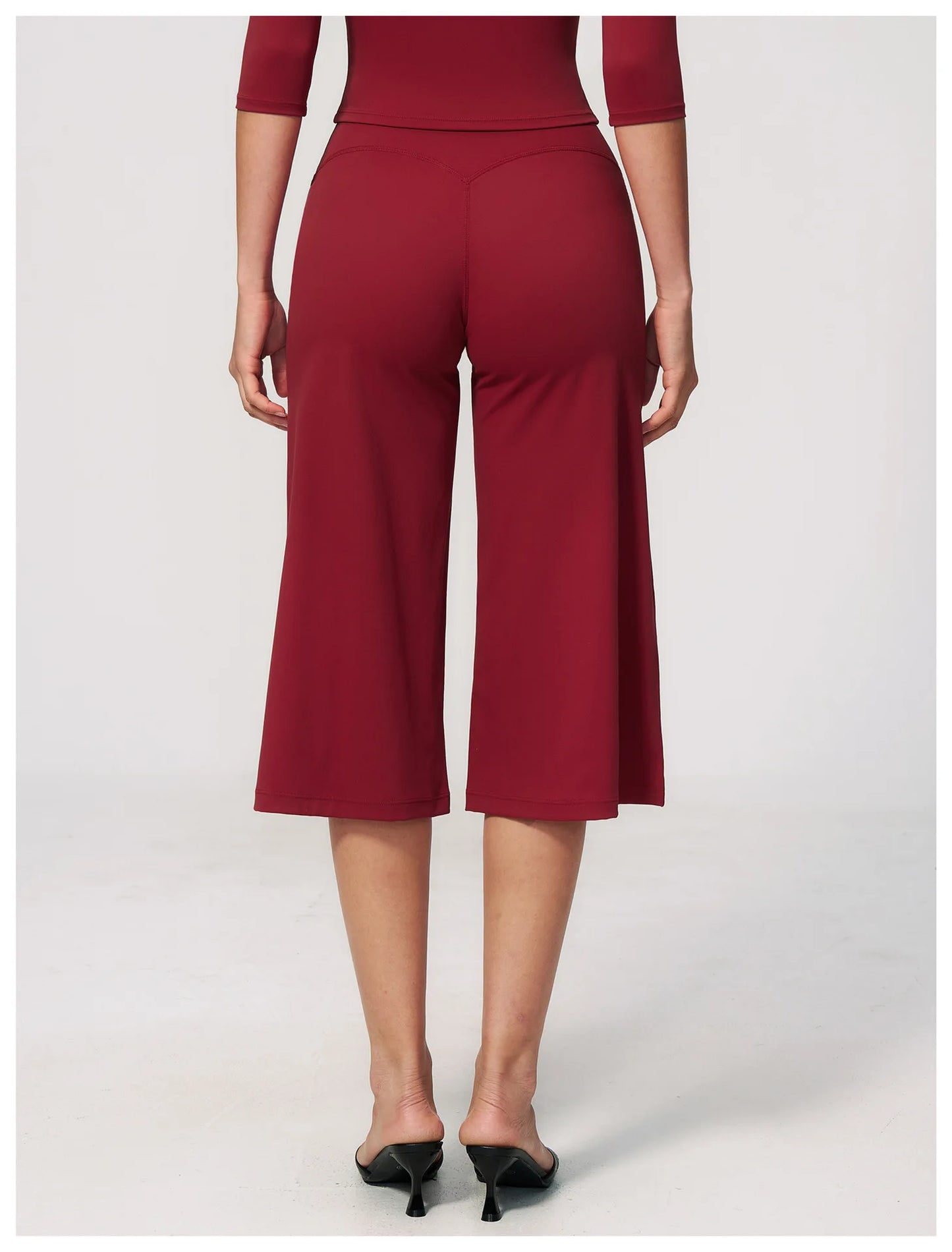 Summer Sports Pants Women Capri Pants Wide Leg Yoga Cropped High Waist Workout Seven Pant Female Running Legging Fitness Shorts