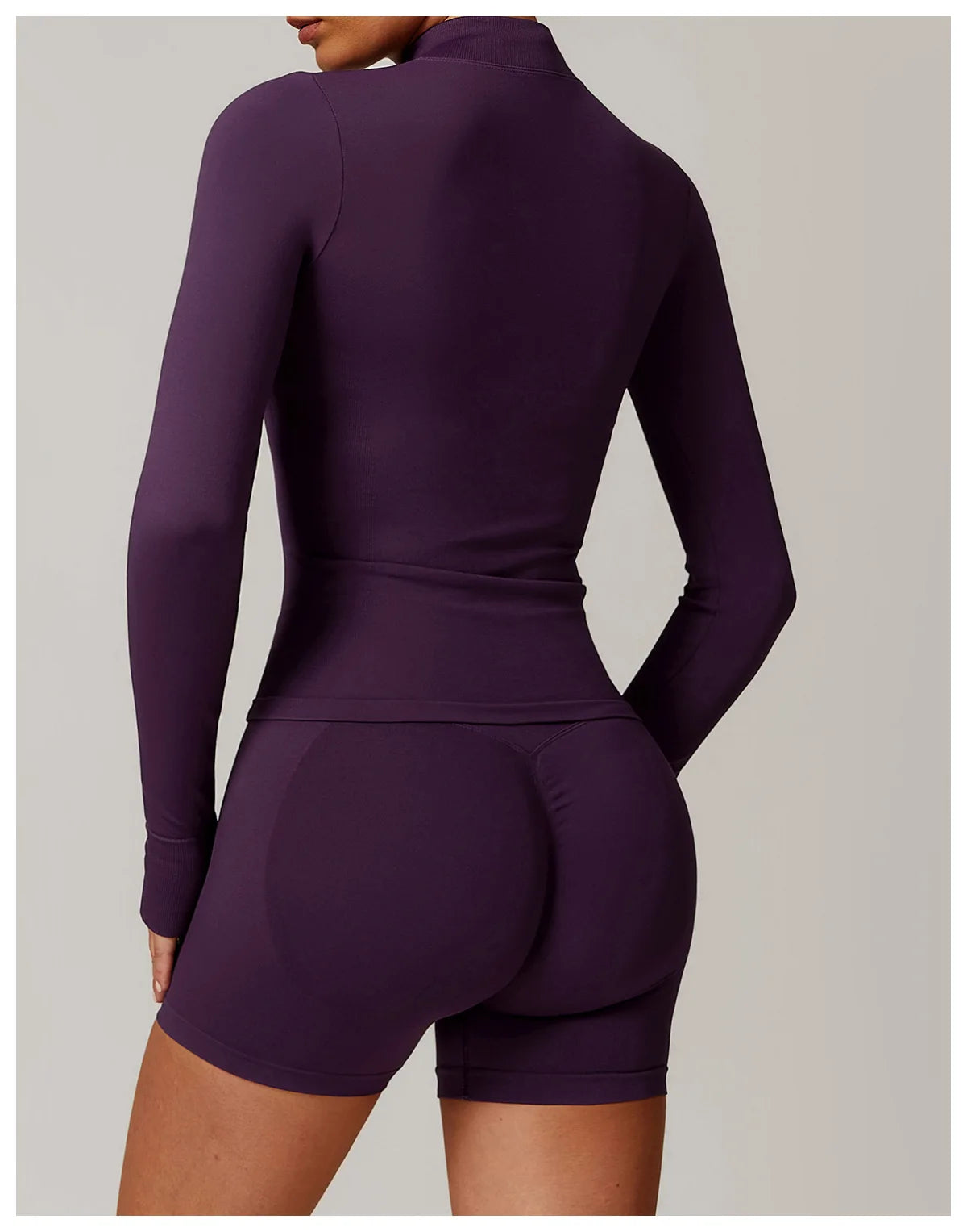 Women Zipper Yoga Long Sleeve Seamless Crop Tops Female Gym Jacket Yoga T-shirts Solid Sports Top Running Workout Athletic Wear