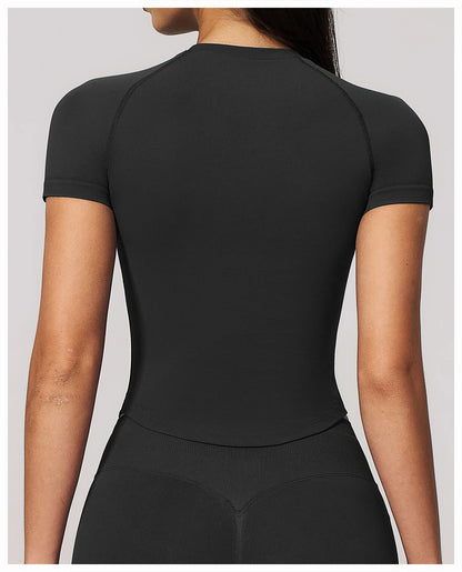 Yoga Shirts Women Seamless Fitness Short Sleeve Top Gym Workout Yoga T-Shirts Quick Dry Breathable Cycling Running Sport Tee Top