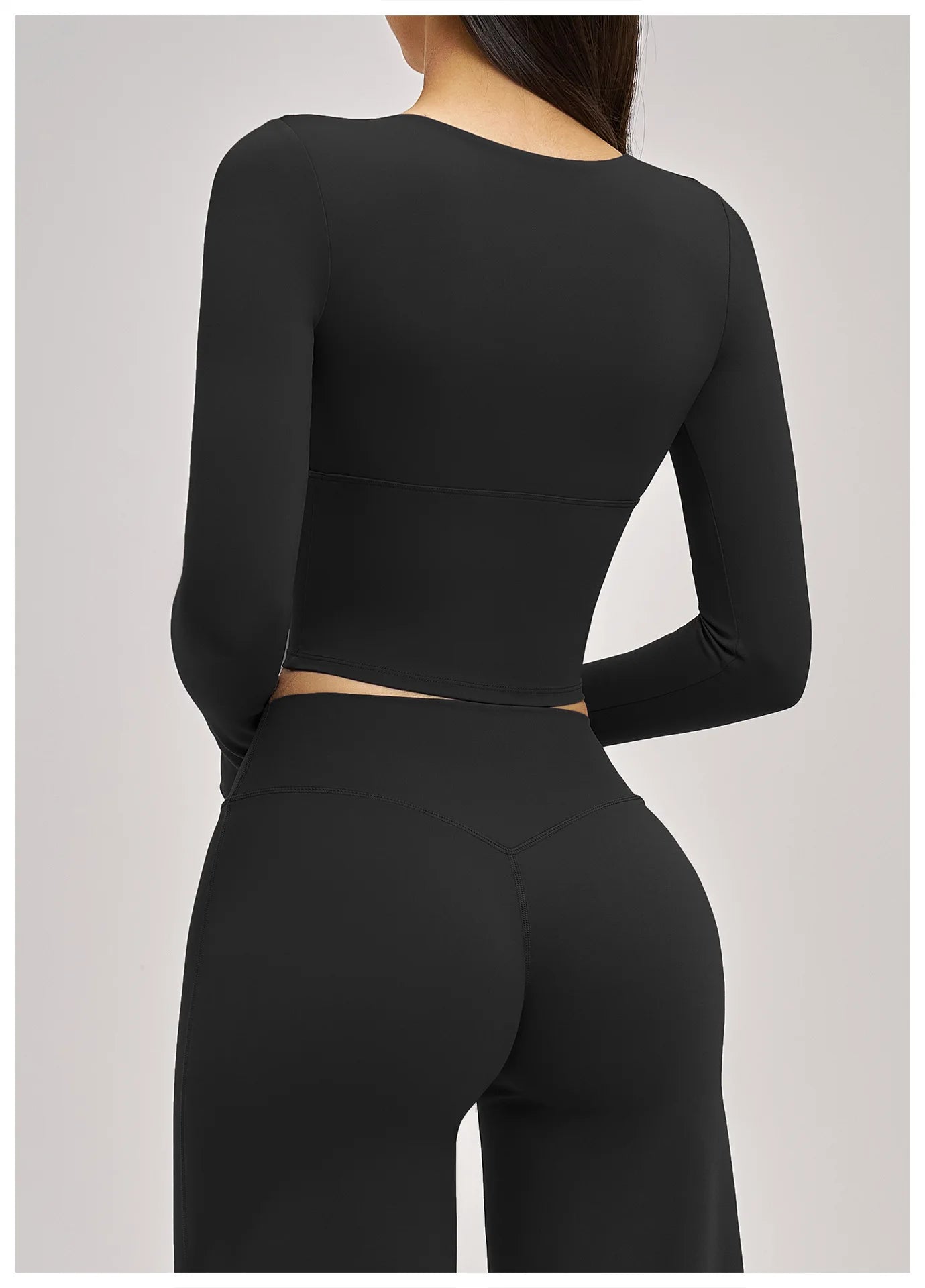 Women's Yoga T-Shirt Deep V Long Sleeve Sports Tops Gym Workout Shirts Breathable Fitness Yoga Top Female Running Push Up Shirts