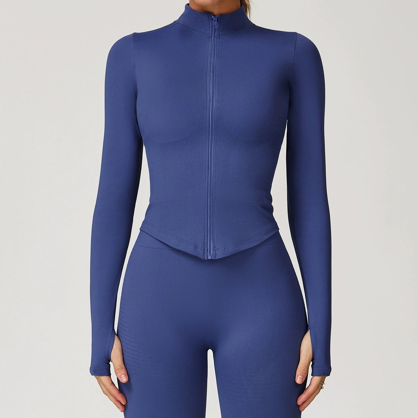 Outdoor Sports Long Sleeved Women's Slim Yoga Quick Dry Tight Fitting Quick Drying Stand Up Collar Jacket Running Fitness Jacket