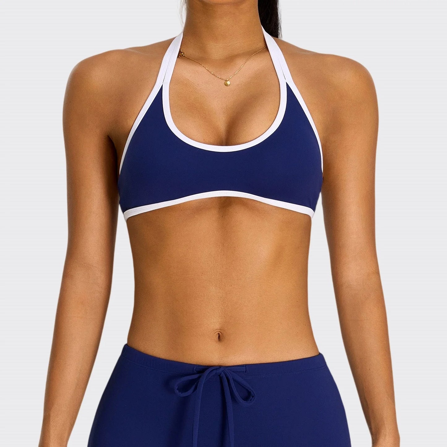 Summer Halter Yoga Bra Women Color Blocking Sports Underwear Gym Top Shockproof Fitness Push Up Workout Sports Bra Yoga Crop Top