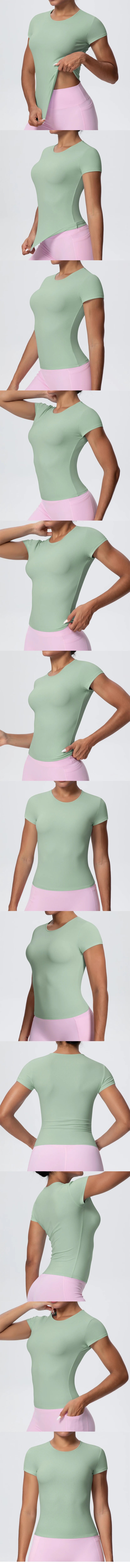 Best Selling New Models Yoga T-Short Sleeve Athletic Yoga Running Sexy Summer Gym Workout Quick Dry Stretchy Tees Tops Baselayer