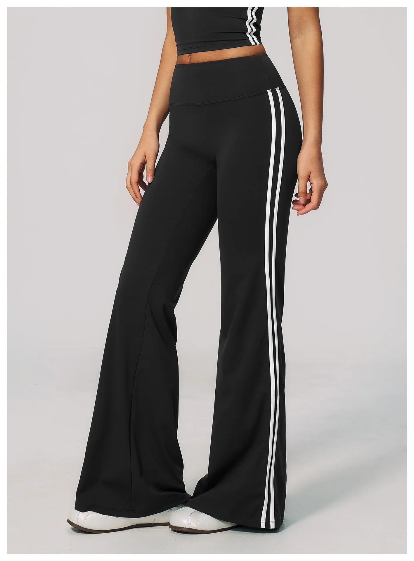 Summer Yoga Pants Women's High Waist Push Up Flared Pants Fitness Wide-Leg Pants Athletic Wear Running Workout Flared Trousers