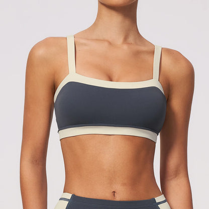 Summer  Yoga Bra Women's Fitness Sport Underwear Breathable Breathable Sports Tops Beauty Back Workout Bra Shockproof  Crop Top