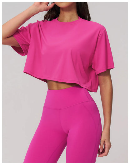 Women Yoga Sports T-Shirts Fitness Short Sleeve Sports T-Shirts Ropa Mujer Gym Workout Shirts Running Active Wear Sports Shirts