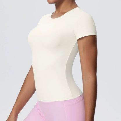 Best Selling New Models Yoga T-Short Sleeve Athletic Yoga Running Sexy Summer Gym Workout Quick Dry Stretchy Tees Tops Baselayer