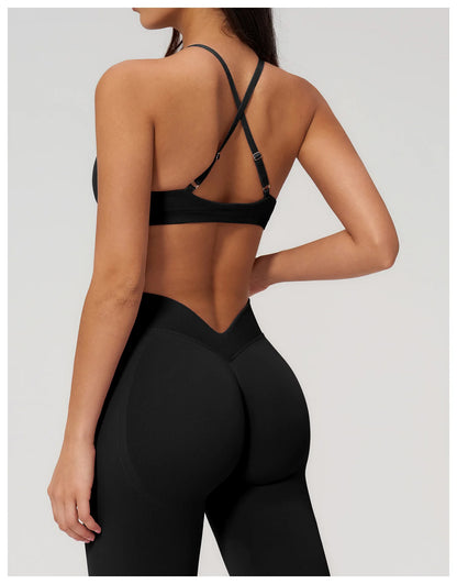 Summer Seamless Yoga Bra Women Fitness Workout Top Cross Back Strap Sports Underwear Female Breathable Running Cycling Gym Top