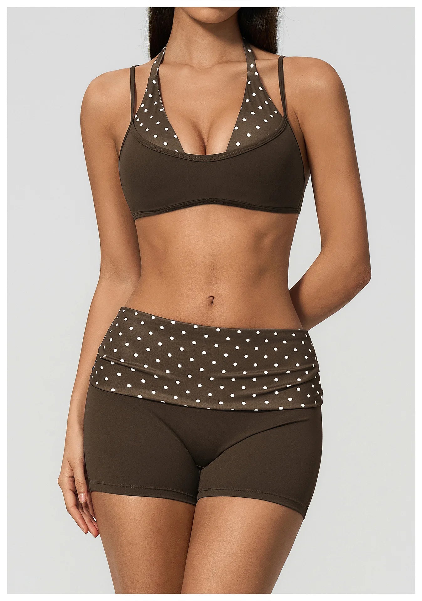 Women's Striped Yoga Bra Breathable Sports Underwear Shockproof Workout Top Sexy Polka Dot Bra Beautiful Back Sports Yoga Top