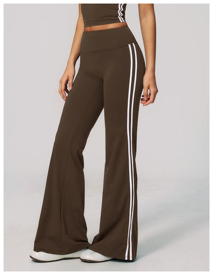 Summer Yoga Pants Women's High Waist Push Up Flared Pants Fitness Wide-Leg Pants Athletic Wear Running Workout Flared Trousers