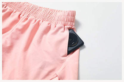 Running Shorts 2024 Summer Women Sports Shorts Lining 2 In 1 Quick-dry Yoga Shorts Breathable Fitness Shorts High Waist Fitness