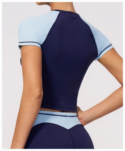 Summer Yoga Top Women Breathable Yoga Shirts Fitness Sports T-Shirts Gym Crop Top Light Weight Yoga Shirt Fitness Activewear