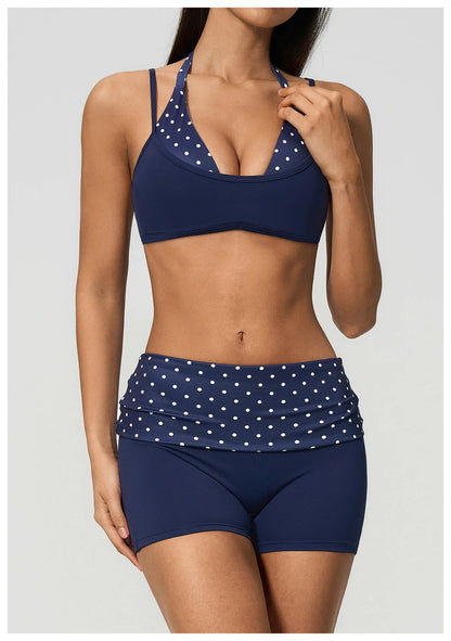 Women's Striped Yoga Bra Breathable Sports Underwear Shockproof Workout Top Sexy Polka Dot Bra Beautiful Back Sports Yoga Top