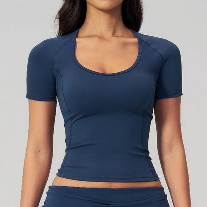 Summer Gym T-Shirt Women Short Sleeve Yoga Tops Workout Top Running Sports T Shirts Fitness Workout Tee Sports Tops Activewear