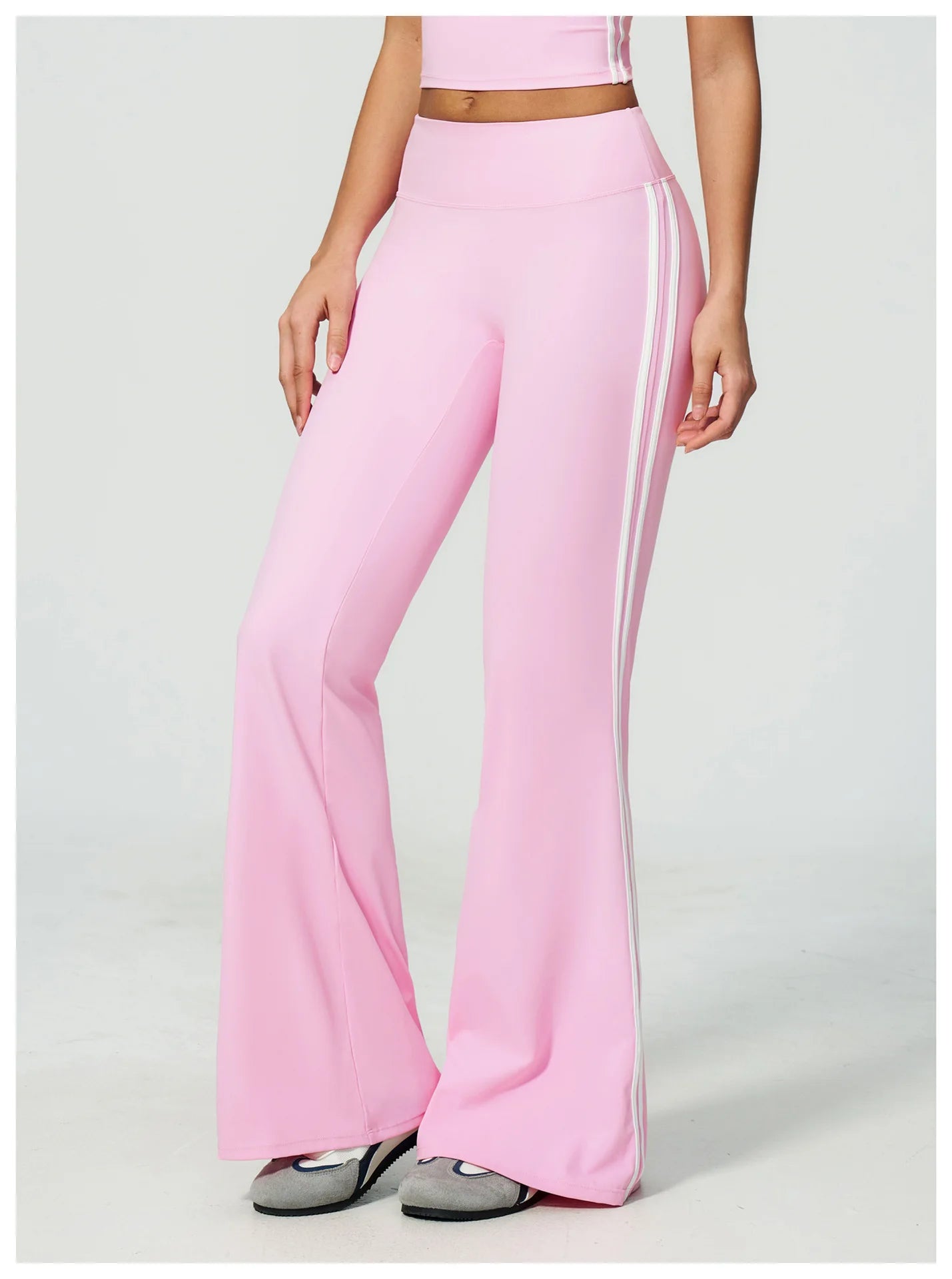 Summer Yoga Pants Women's High Waist Push Up Flared Pants Fitness Wide-Leg Pants Athletic Wear Running Workout Flared Trousers