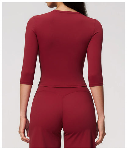Summer Women Yoga Shirts Tight Yoga Top Breathable Fitness Sports T-Shirts Fitness Clothes Running Sport Top Gym Workout Shirts