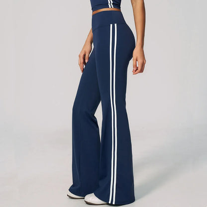 Summer Yoga Pants Women's High Waist Push Up Flared Pants Fitness Wide-Leg Pants Athletic Wear Running Workout Flared Trousers