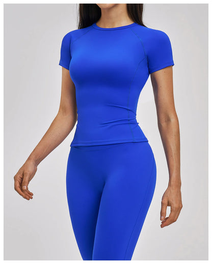 Women's Clothes Yoga Top Sport T Shirt Fitness Clothes Short Sleeve Yoga Shirt Gym Top Female Workout Active Wear Sport Tops