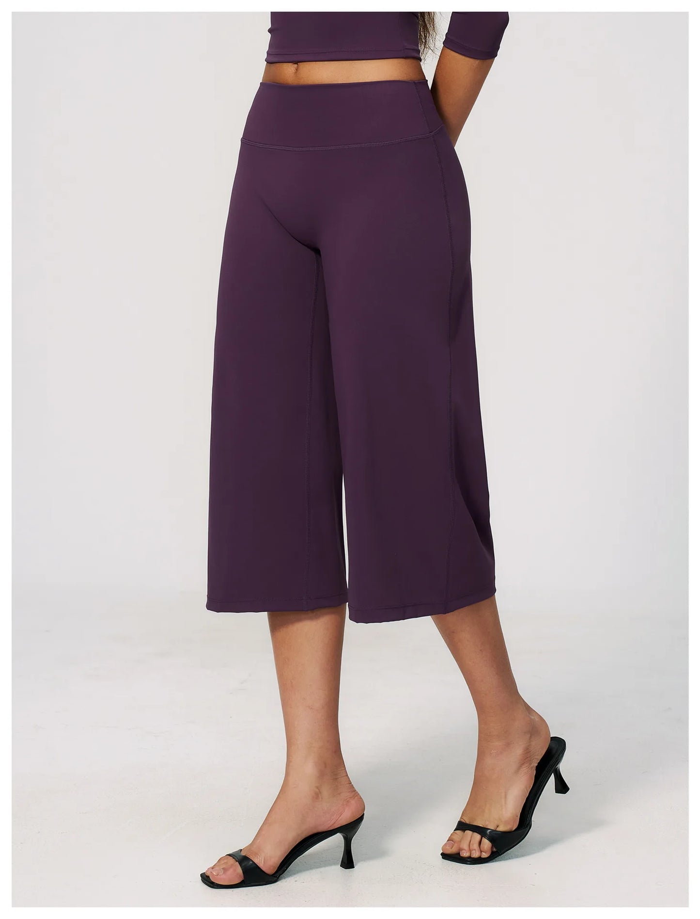 Summer Sports Pants Women Capri Pants Wide Leg Yoga Cropped High Waist Workout Seven Pant Female Running Legging Fitness Shorts