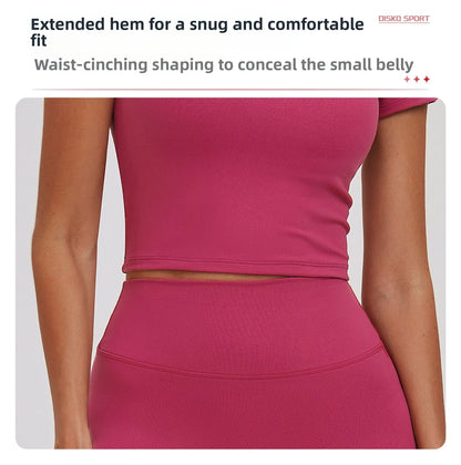 Women Yoga Shirt Gym Top Running Active Wear Sport Top Yoga Top Sport T Shirts Fitness Clothes Short Sleeve Women's Sportswear