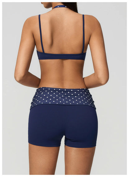 Women's Striped Yoga Bra Breathable Sports Underwear Shockproof Workout Top Sexy Polka Dot Bra Beautiful Back Sports Yoga Top