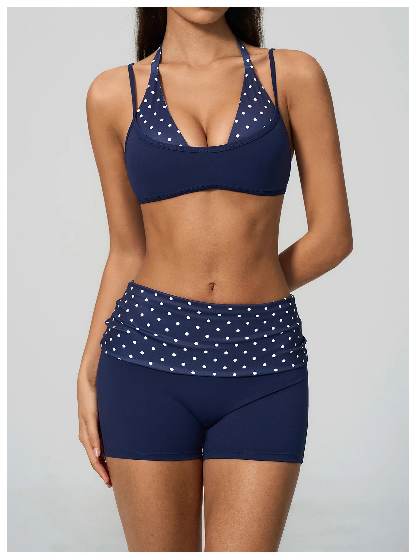 Women's Striped Yoga Bra Breathable Sports Underwear Shockproof Workout Top Sexy Polka Dot Bra Beautiful Back Sports Yoga Top