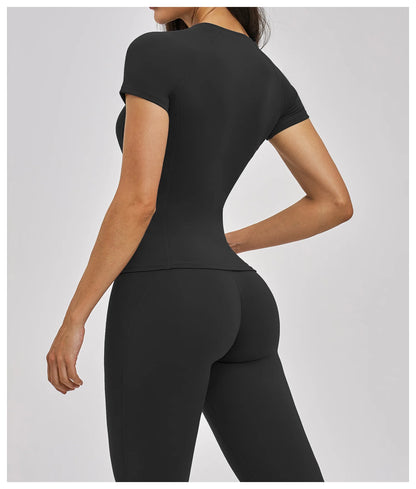Women's Clothes Yoga Top Sport T Shirt Fitness Clothes Short Sleeve Yoga Shirt Gym Top Female Workout Active Wear Sport Tops