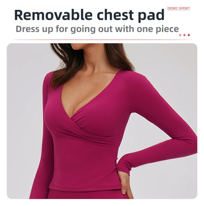 Yoga Shirts For Women Slim Fit Long Sleeve Workout Dry Fit Breathable High Elastic Sports Top Winter Fitness Running Gym Clothes