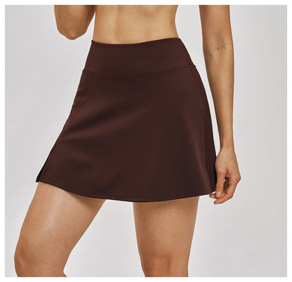 Outdoor Sports Yoga Skirt  Yoga Quick Drying A-line Skirt Women's Badminton Tennis Skirt Summer Cool and Anti Glare Lined Shorts