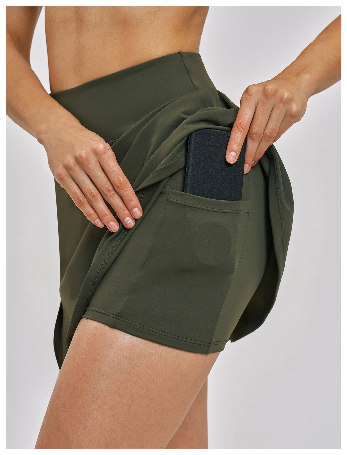 Outdoor Sports Yoga Skirt  Yoga Quick Drying A-line Skirt Women's Badminton Tennis Skirt Summer Cool and Anti Glare Lined Shorts