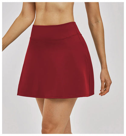 Outdoor Sports Yoga Skirt  Yoga Quick Drying A-line Skirt Women's Badminton Tennis Skirt Summer Cool and Anti Glare Lined Shorts
