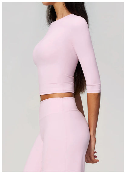 Summer Women Yoga Shirts Tight Yoga Top Breathable Fitness Sports T-Shirts Fitness Clothes Running Sport Top Gym Workout Shirts