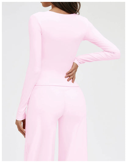 Yoga Shirts For Women Slim Fit Long Sleeve Workout Dry Fit Breathable High Elastic Sports Top Winter Fitness Running Gym Clothes