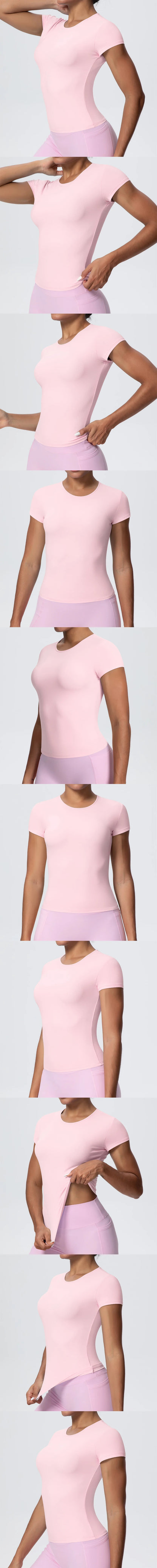 Best Selling New Models Yoga T-Short Sleeve Athletic Yoga Running Sexy Summer Gym Workout Quick Dry Stretchy Tees Tops Baselayer