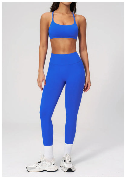 Summer Seamless Yoga Bra Women Fitness Workout Top Cross Back Strap Sports Underwear Female Breathable Running Cycling Gym Top