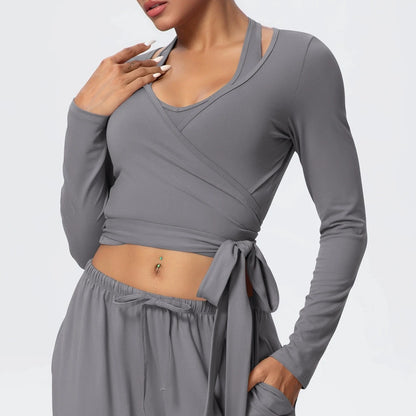 Yoga Long Sleeves Women Running Training Fitness Personalized Yoga Clothing With Strap Top Outdoor Sports Windproof Running Suit