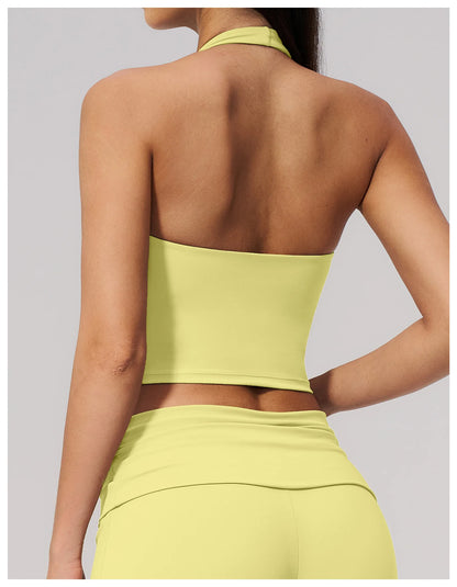 Summer New Yoga Bra Women Sports Shockproof Bra Sexy V-Neck Fitness Underwear Female Backless Sports Bra Gym Push Up Workout Top