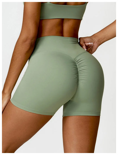 Yoga Shorts Women Scrunch Butt Yoga Pants High Waist Leggings Lift Butt Cycling Shorts Running Push Up Workout Gym Sports Shorts