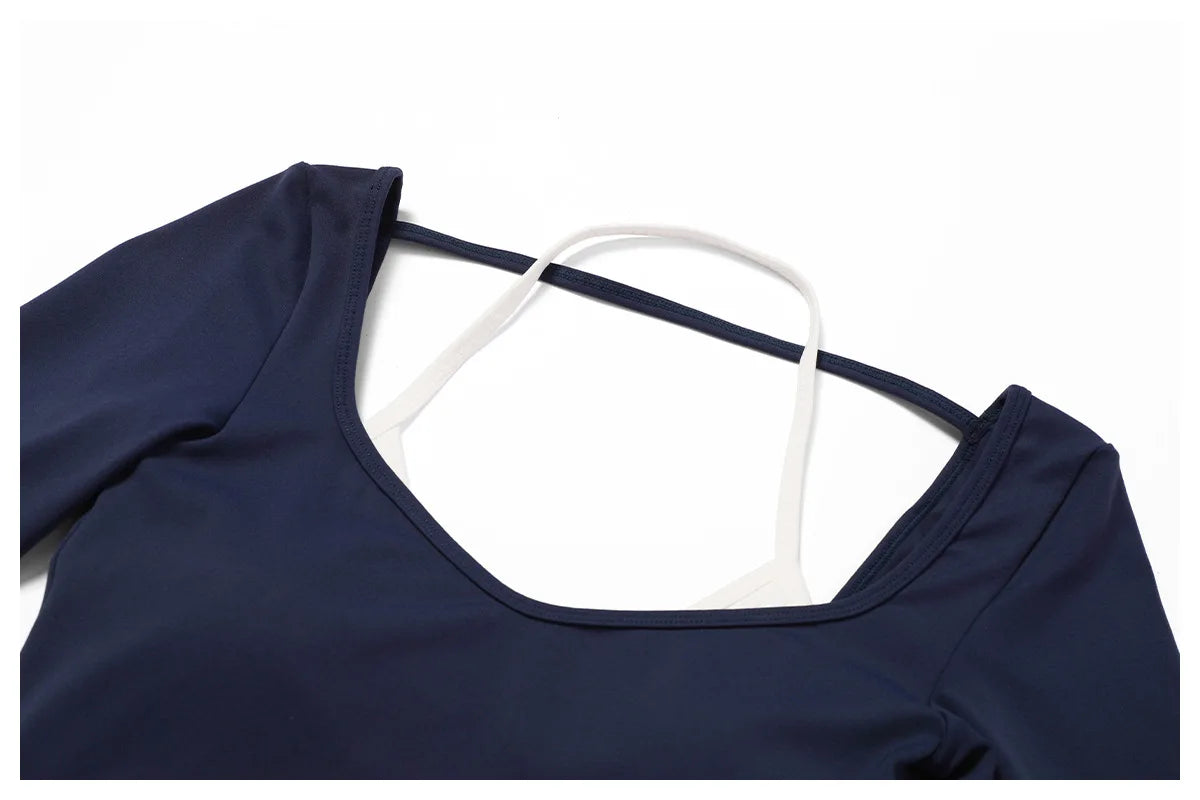 Women's Solid Sport Shirts High Elastic Gym Yoga Top Breathable Long Sleeve Yoga Top Slim Fitness Sports Dry Sportswear Yoga Top
