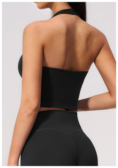 Summer New Yoga Bra Women Sports Shockproof Bra Sexy V-Neck Fitness Underwear Female Backless Sports Bra Gym Push Up Workout Top