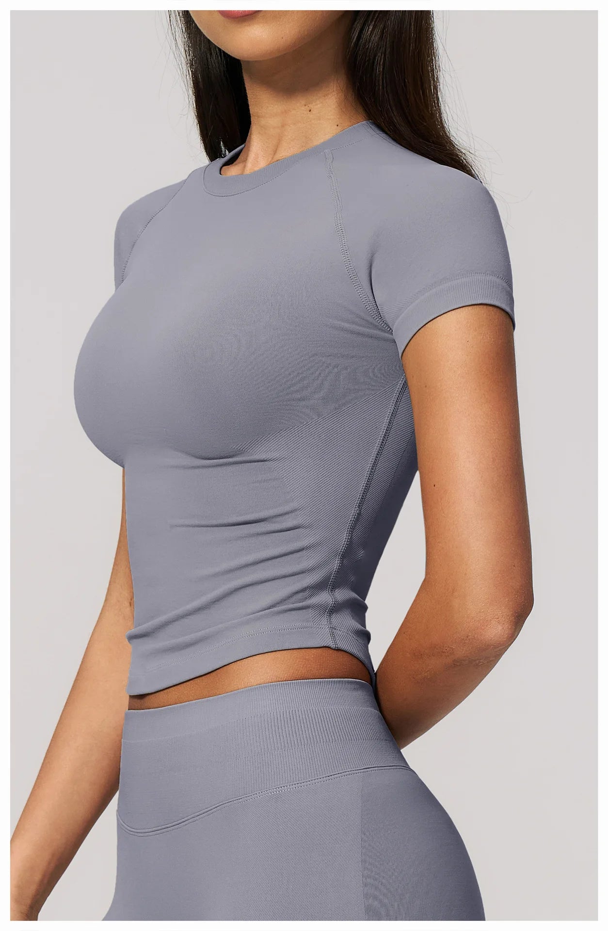 Yoga Shirts Women Seamless Fitness Short Sleeve Top Gym Workout Yoga T-Shirts Quick Dry Breathable Cycling Running Sport Tee Top
