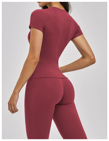 Women's Clothes Yoga Top Sport T Shirt Fitness Clothes Short Sleeve Yoga Shirt Gym Top Female Workout Active Wear Sport Tops