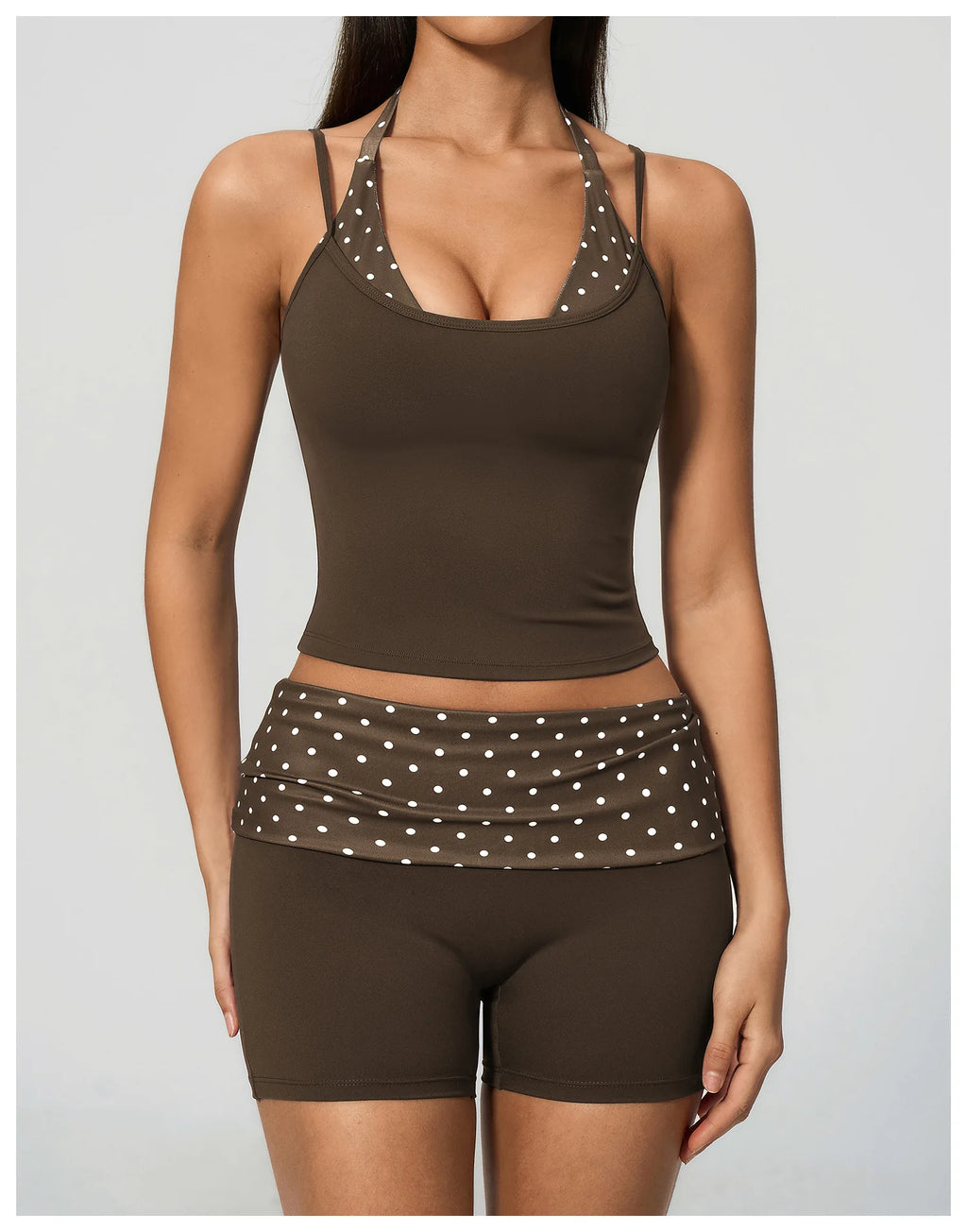 Polka Dot Yoga Tank Top Shockproof Striped Fitness Bra Gym Workout Vest Breathable Sport Top Halter Beautiful Back Sport Vest