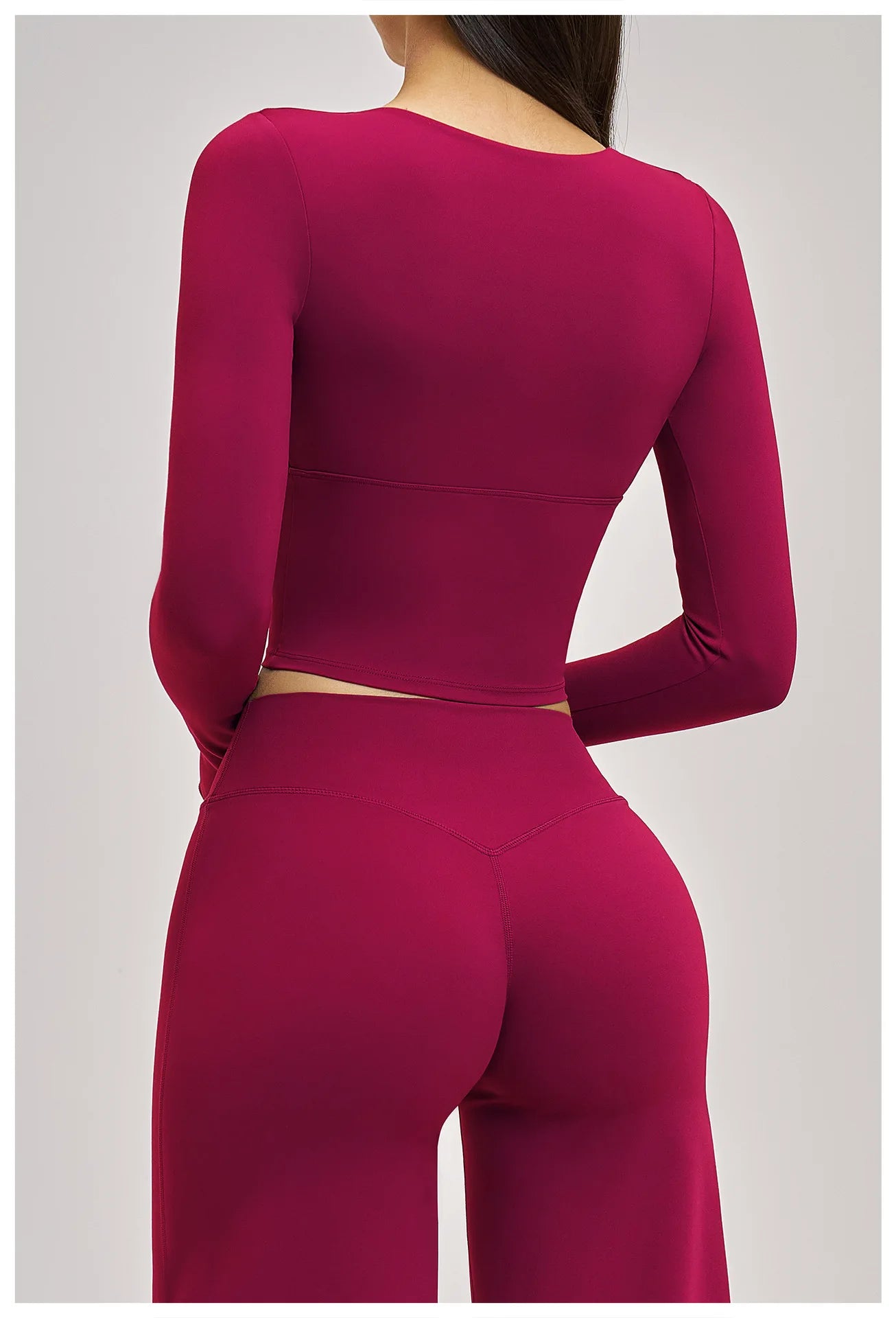 Women's Yoga T-Shirt Deep V Long Sleeve Sports Tops Gym Workout Shirts Breathable Fitness Yoga Top Female Running Push Up Shirts