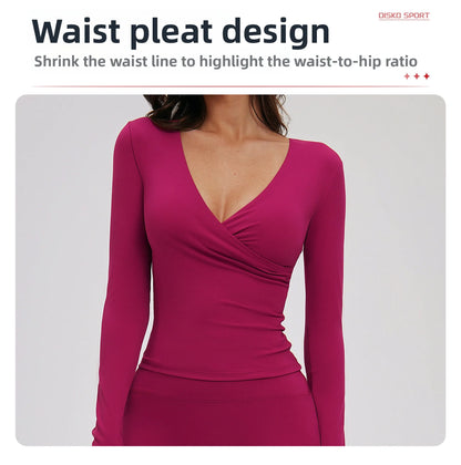Yoga Shirts For Women Slim Fit Long Sleeve Workout Dry Fit Breathable High Elastic Sports Top Winter Fitness Running Gym Clothes