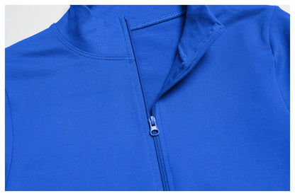 Women Zipper Yoga Long Sleeve Seamless Crop Tops Female Gym Jacket Yoga T-shirts Solid Sports Top Running Workout Athletic Wear
