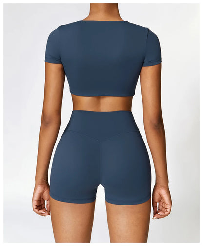 Women Yoga Shorts Fitness Shorts Running Cycling Shorts Breathable Sports Leggings High Waist Summer Workout Gym Push Up Shorts