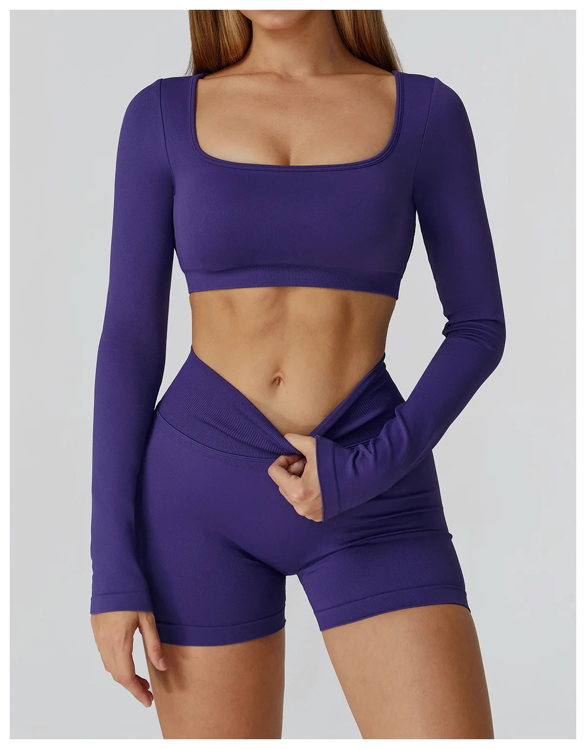 Women's Yoga Top Seamless Long Sleeved Sports Wear Workout Tops T-shirt Fitness Running Hollow out Backless Gym Woman SportShirt